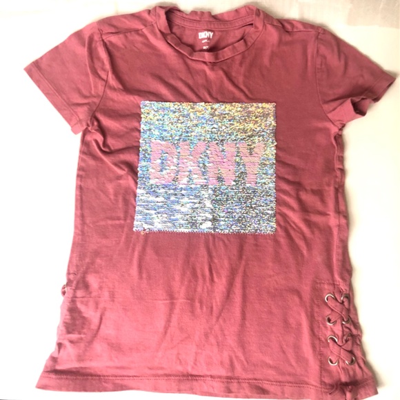 DKNY Deeper Pink Girls Top Size 7 - Picture 2 of 5